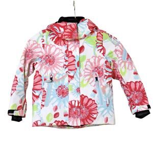 Reima Roxana Colorful Pink Floral Ski Snow Winter Waterproof Toddler Jacket 4T